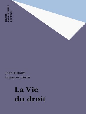 cover image of La Vie du droit